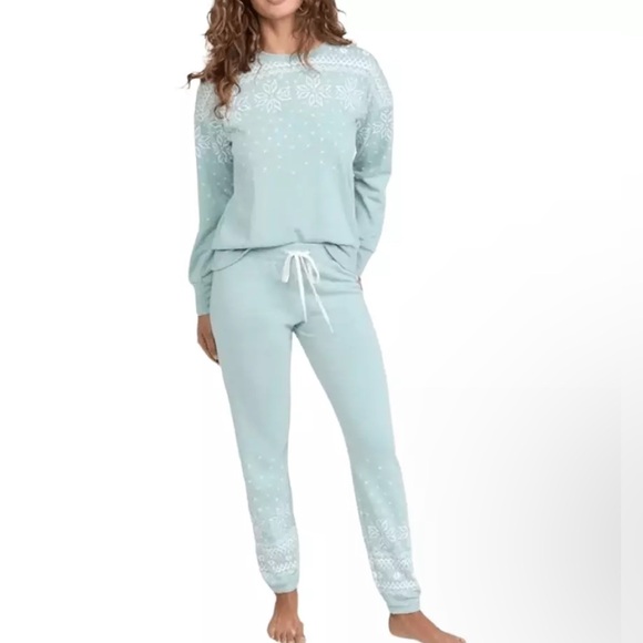 PJ Salvage Ice Blue Snoflakes Drawstring Womens Bottoms XL NEW with tags - Picture 1 of 5